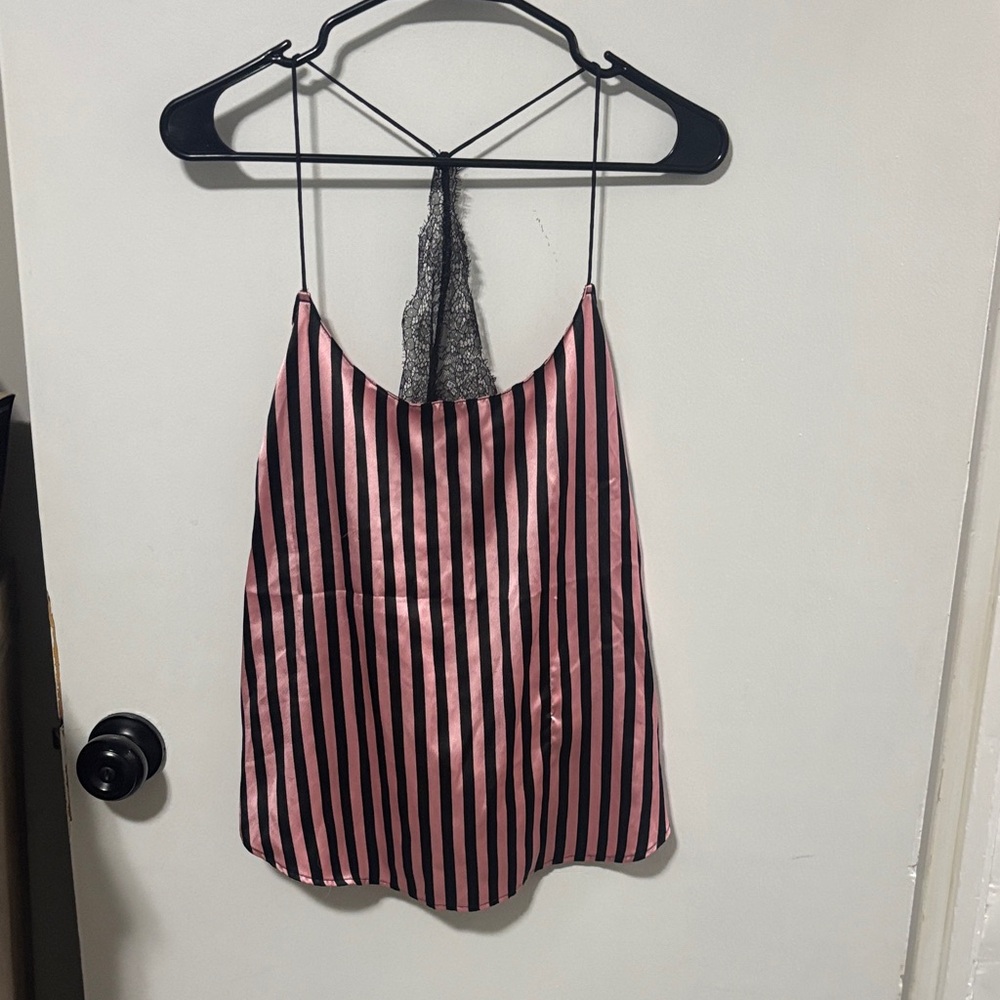 Victoria's Secret Pink and Black Striped Camisole